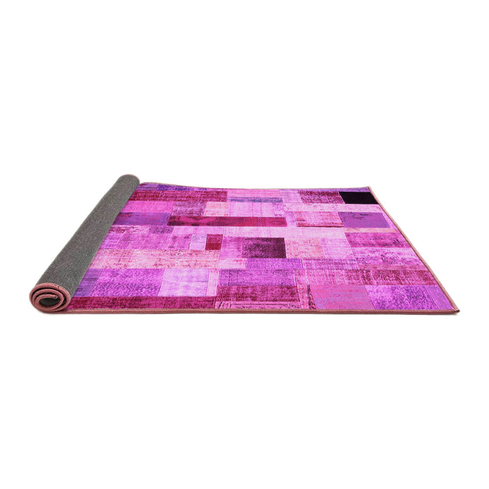 Sideview of Patchwork Pink Transitional Rug, con375pnk