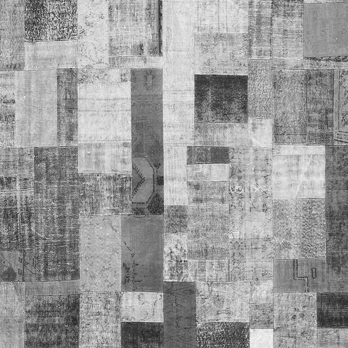 Serging Thickness of Machine Washable Patchwork Gray Transitional Rug, wshcon375gry