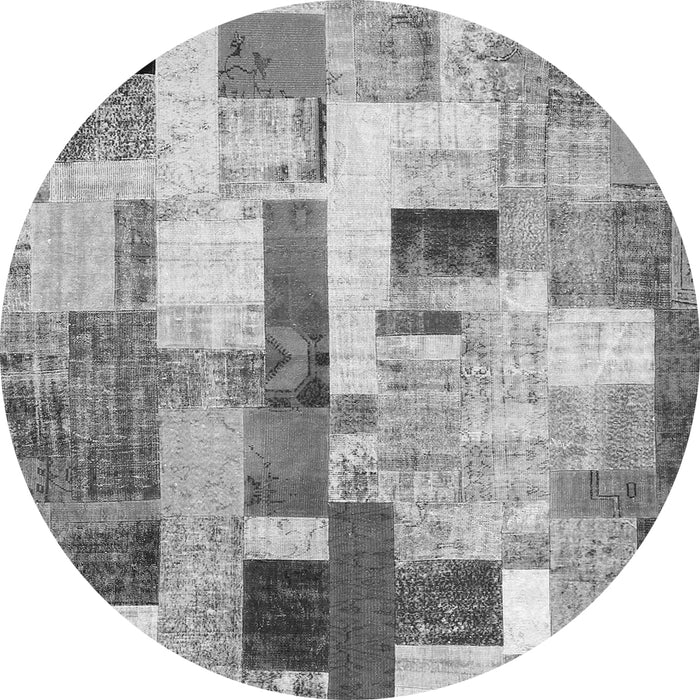 Machine Washable Patchwork Gray Transitional Rug, wshcon375gry
