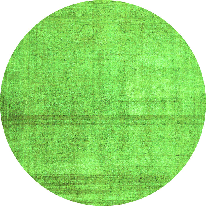 Square Abstract Green Contemporary Rug, con376grn