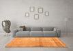 Machine Washable Abstract Orange Contemporary Area Rugs in a Living Room, wshcon376org