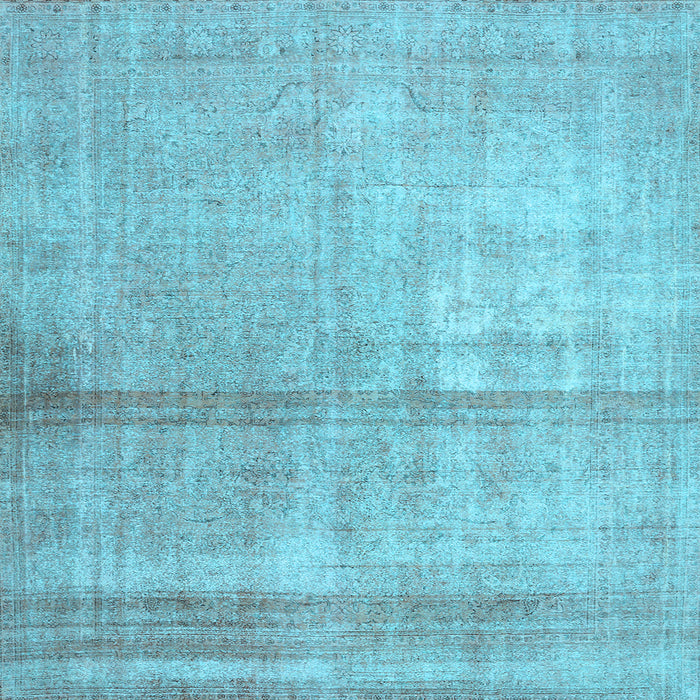 Square Abstract Light Blue Contemporary Rug, con376lblu