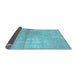 Sideview of Abstract Light Blue Contemporary Rug, con376lblu