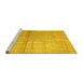 Sideview of Machine Washable Abstract Yellow Contemporary Rug, wshcon376yw