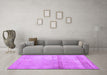 Machine Washable Abstract Purple Contemporary Area Rugs in a Living Room, wshcon376pur