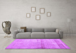 Machine Washable Abstract Purple Contemporary Area Rugs in a Living Room, wshcon376pur