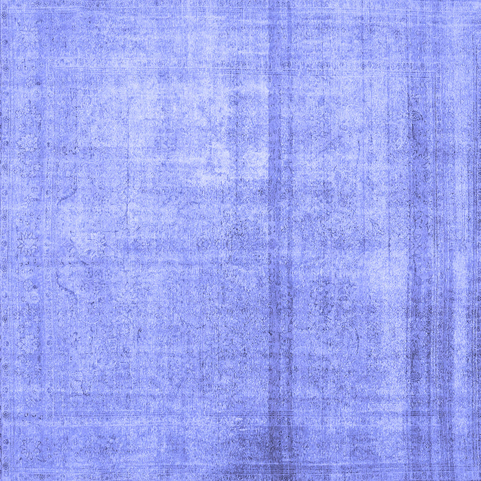 Square Machine Washable Abstract Blue Contemporary Rug, wshcon376blu