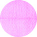 Round Solid Purple Modern Rug, con377pur