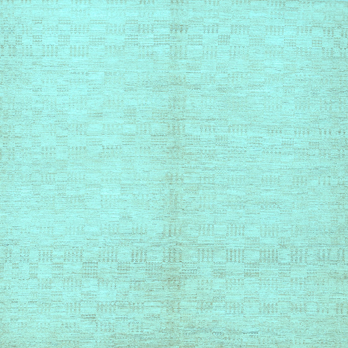Square Machine Washable Solid Light Blue Modern Rug, wshcon377lblu