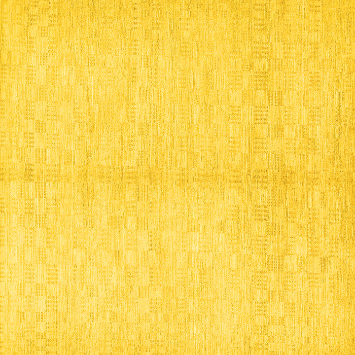 Square Machine Washable Solid Yellow Modern Rug, wshcon377yw