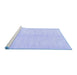 Sideview of Machine Washable Solid Blue Modern Rug, wshcon377blu