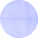 Round Solid Blue Modern Rug, con377blu