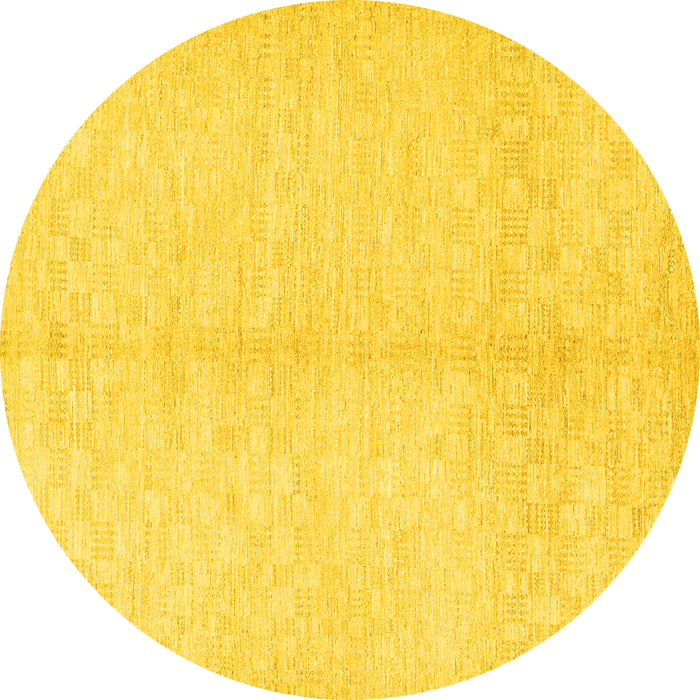 Round Solid Yellow Modern Rug, con377yw