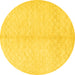 Round Solid Yellow Modern Rug, con377yw