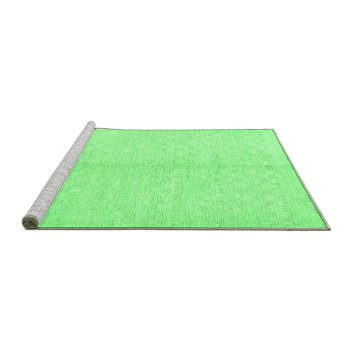 Sideview of Machine Washable Solid Emerald Green Modern Area Rugs, wshcon377emgrn