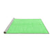 Sideview of Machine Washable Solid Emerald Green Modern Area Rugs, wshcon377emgrn