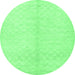 Round Solid Emerald Green Modern Rug, con377emgrn