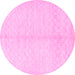 Round Solid Pink Modern Rug, con377pnk