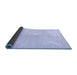 Sideview of Solid Blue Modern Rug, con377blu