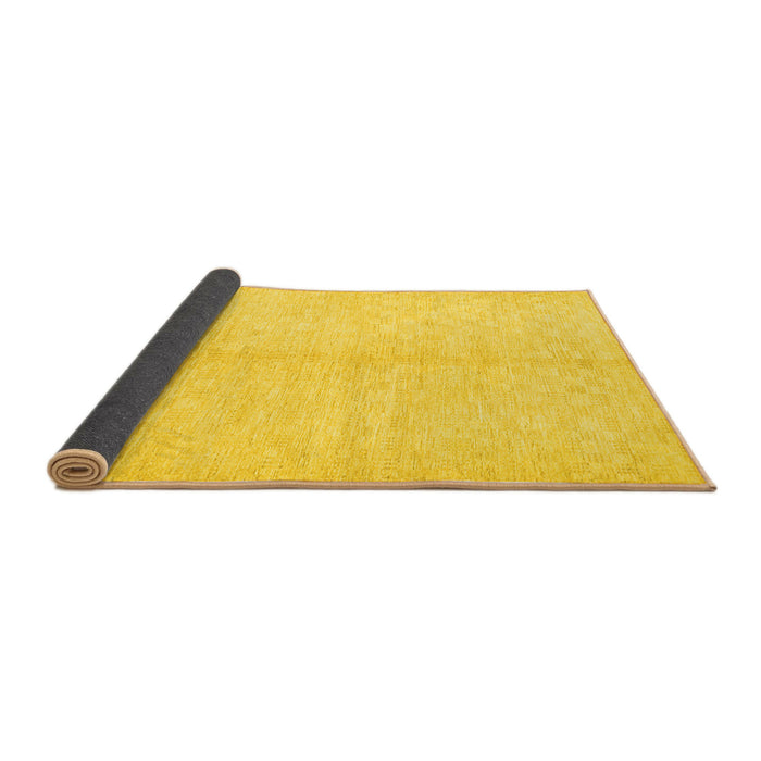 Sideview of Solid Yellow Modern Rug, con377yw