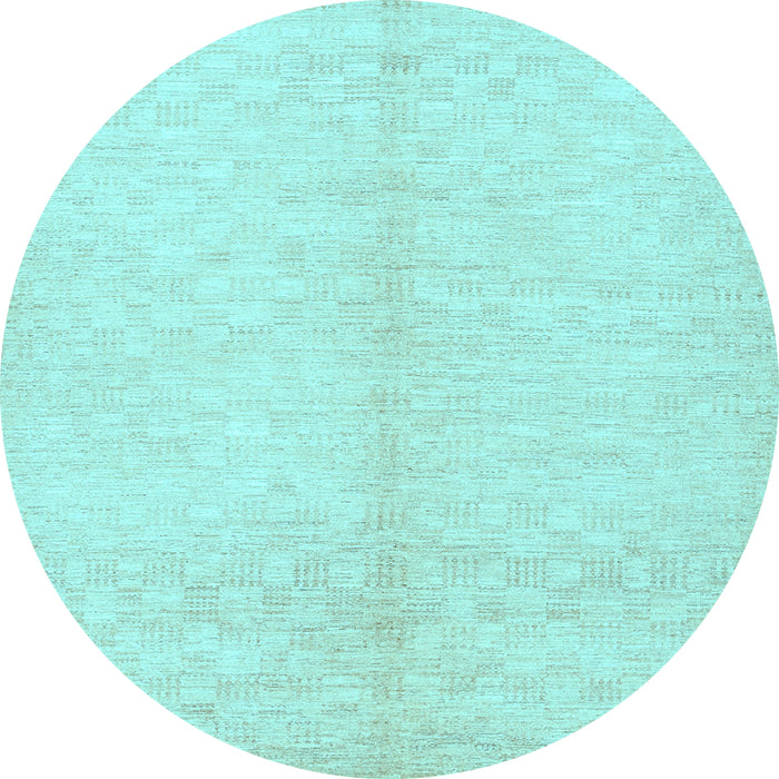 Round Solid Light Blue Modern Rug, con377lblu