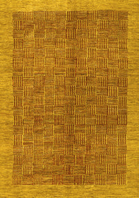 Abstract Yellow Contemporary Rug, con378yw