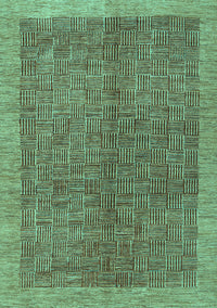 Abstract Turquoise Contemporary Rug, con378turq