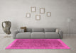 Machine Washable Abstract Pink Contemporary Rug in a Living Room, wshcon378pnk