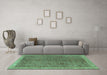 Machine Washable Abstract Turquoise Contemporary Area Rugs in a Living Room,, wshcon378turq