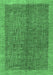 Machine Washable Abstract Emerald Green Contemporary Area Rugs, wshcon378emgrn