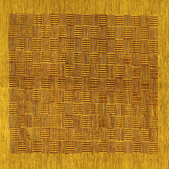 Square Abstract Yellow Contemporary Rug, con378yw