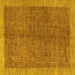 Square Abstract Yellow Contemporary Rug, con378yw