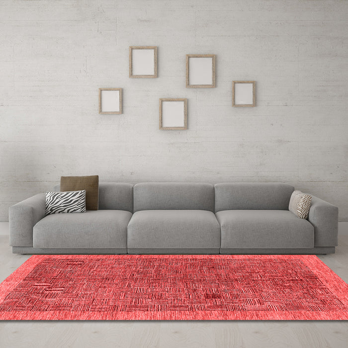 Contemporary Red Washable Rugs