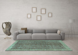 Machine Washable Abstract Light Blue Contemporary Rug in a Living Room, wshcon378lblu