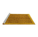 Sideview of Machine Washable Abstract Yellow Contemporary Rug, wshcon378yw