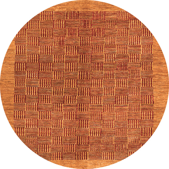 Square Abstract Orange Contemporary Rug, con378org