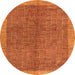 Square Abstract Orange Contemporary Rug, con378org