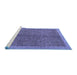 Sideview of Machine Washable Abstract Blue Contemporary Rug, wshcon378blu