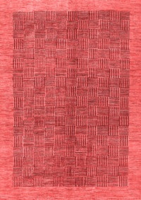 Abstract Red Contemporary Rug, con378red