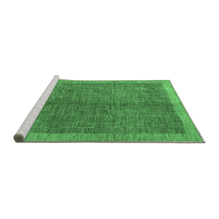 Sideview of Machine Washable Abstract Emerald Green Contemporary Area Rugs, wshcon378emgrn