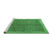Sideview of Machine Washable Abstract Emerald Green Contemporary Area Rugs, wshcon378emgrn