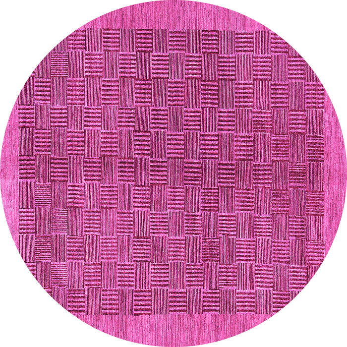 Round Abstract Pink Contemporary Rug, con378pnk