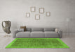 Machine Washable Abstract Green Contemporary Area Rugs in a Living Room,, wshcon378grn