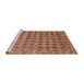 Serging Thickness of Machine Washable Contemporary Mahogany Brown Rug, wshcon379