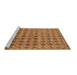 Sideview of Machine Washable Abstract Brown Contemporary Rug, wshcon379brn