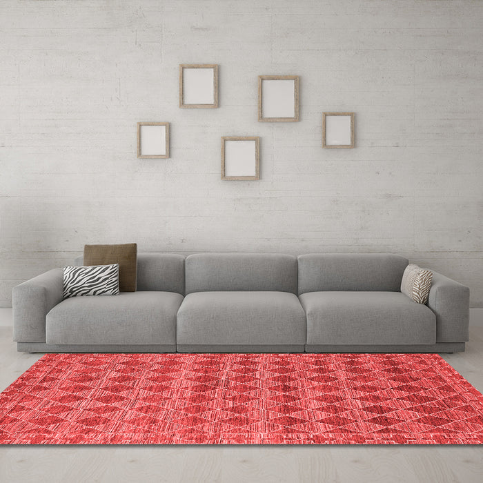 Contemporary Red Washable Rugs