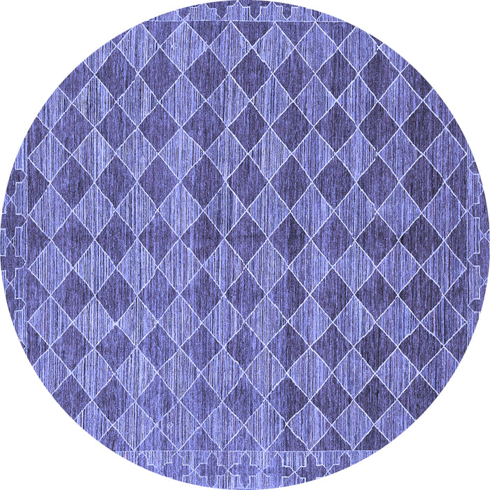 Round Machine Washable Abstract Blue Contemporary Rug, wshcon379blu