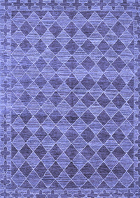 Abstract Blue Contemporary Rug, con379blu