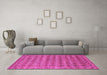 Machine Washable Abstract Pink Contemporary Rug in a Living Room, wshcon379pnk