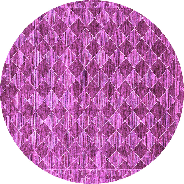 Round Machine Washable Abstract Purple Contemporary Area Rugs, wshcon379pur